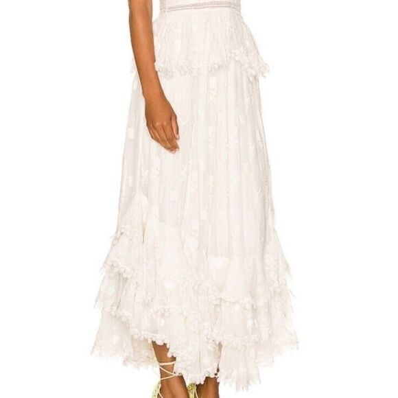 ROCOCO SAND Long Dress Off White Straps Embroidery Maxi S - Picture 4 of 16